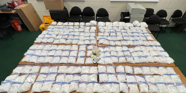 Over 250 pounds of meth seized during a traffic stop in California